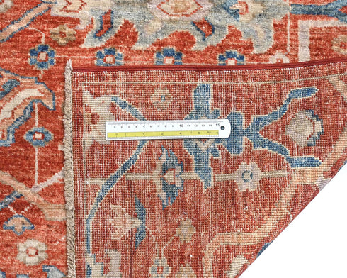 12 Ft Rust Aryana Afghan Hand Knotted Veg Dye Wool Runner Rug